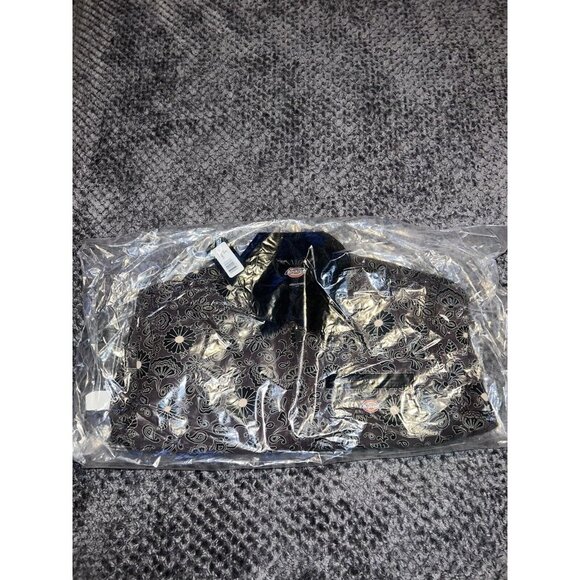 NWT DICKIES Ellis Floral Print Duck Brown Canvas Cropped Jacket Sz Small - Picture 9 of 9